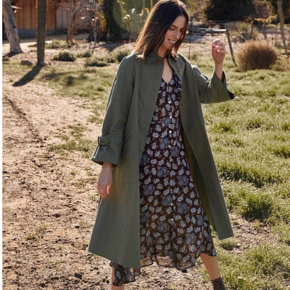 Christy Dawn Leona Trench in Olive Green